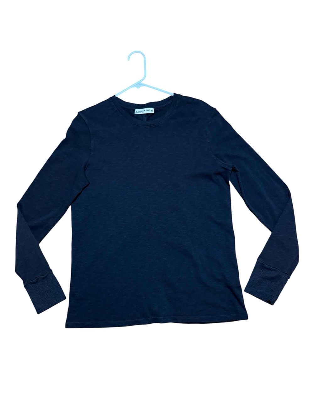 American Giant Wm’s Premium 100% Supima Cotton Slub Long Sleeve Crew Tee Sz M